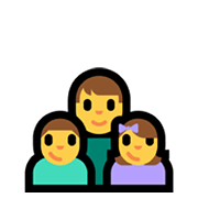 👨‍👦‍👧 Emoji Familia: hombre, niño, niña en Microsoft Windows 11.