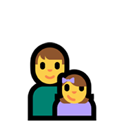 Emoji 👨‍👧 Famiglia: Uomo E Bambina su Microsoft Windows 11.