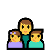 👨‍👧‍👦 Emoji Familie: Mann, Mädchen und Junge Microsoft Windows 11.