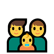 Emoji 👨‍👨‍👶 Famiglia: Uomo, Uomo, Neonato su Microsoft Windows 11.