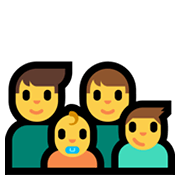 Émoji 👨‍👨‍👶‍👦 Famille: Homme, Homme, Bébé, Garçon sur Microsoft Windows 11.