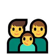 Emoji 👨‍👨‍👦 Famiglia: Uomo, Uomo E Bambino su Microsoft Windows 11.