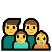 Émoji 👨‍👨‍👦‍👶 Famille: Homme, Homme, Garçon, Bébé sur Microsoft Windows 11.