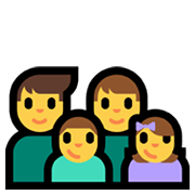 👨‍👨‍👦‍👧 Emoji Familia: hombre, hombre, niño, niña en Microsoft Windows 11.