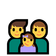 Emoji 👨‍👨‍👧 Famiglia: Uomo, Uomo E Bambina su Microsoft Windows 11.