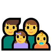 Emoji 👨‍👨‍👧‍👶 Famiglia: Uomo, Uomo, Bambina, Neonato su Microsoft Windows 11.