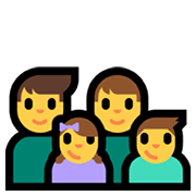 👨‍👨‍👧‍👦 Emoji Familie: Mann, Mann, Mädchen und Junge Microsoft Windows 11.