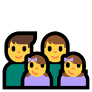 Emoji 👨‍👨‍👧‍👧 Famiglia: Uomo, Uomo, Bambina E Bambina su Microsoft Windows 11.