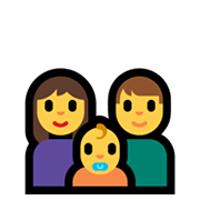 Émoji 👨‍👩‍👶 Famille: Homme, Femme, Bébé sur Microsoft Windows 11.
