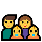 Emoji 👨‍👩‍👶‍👦 Famiglia: Uomo, Donna, Neonato, Bambino su Microsoft Windows 11.