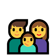 👨‍👩‍👦 Emoji Familia: Hombre, Mujer, Niño en Microsoft Windows 11.