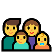 Emoji 👨‍👩‍👦‍👶 Famiglia: Uomo, Donna, Bambino, Neonato su Microsoft Windows 11.