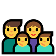Émoji 👨‍👩‍👦‍👦 Famille : Homme, Femme, Garçon Et Garçon sur Microsoft Windows 11.