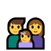 👨‍👩‍👧 Emoji Familie: Mann, Frau und Mädchen Microsoft Windows 11.