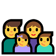 Emoji 👨‍👩‍👧‍👦 Famiglia: Uomo, Donna, Bambina E Bambino su Microsoft Windows 11.