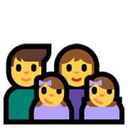 👨‍👩‍👧‍👧 Emoji Familia: Hombre, Mujer, Niña, Niña en Microsoft Windows 11.