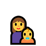 👩‍👶 Emoji Familia: mujer, bebé en Microsoft Windows 11.