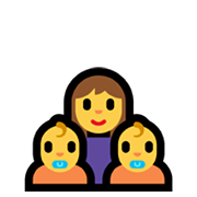 👩‍👶‍👶 Emoji Familia: mujer, bebé, bebé en Microsoft Windows 11.