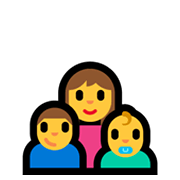 Emoji 👩‍👦‍👶 Famiglia: Donna, Bambino, Neonato su Microsoft Windows 11.