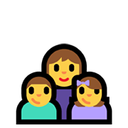 Émoji 👩‍👦‍👧 Famille: Femme, Garçon, Fille sur Microsoft Windows 11.