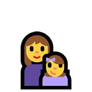 👩‍👧 Emoji Família: Mulher E Menina na Microsoft Windows 11.