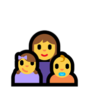 Emoji 👩‍👧‍👶 Famiglia: Donna, Bambina, Neonato su Microsoft Windows 11.