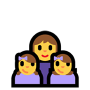 Émoji 👩‍👧‍👧 Famille : Femme, Fille Et Fille sur Microsoft Windows 11.