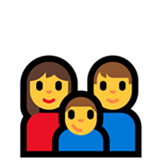 Emoji 👩‍👨‍👦 Famiglia: Donna, Uomo, Bambino su Microsoft Windows 11.