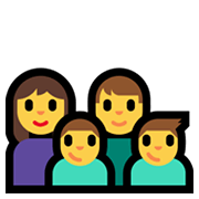 Emoji 👩‍👨‍👦‍👦 Famiglia: Donna, Uomo, Bambino, Bambino su Microsoft Windows 11.