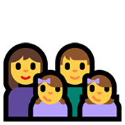 Emoji 👩‍👨‍👧‍👧 Famiglia: Donna, Uomo, Bambina, Bambina su Microsoft Windows 11.
