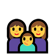 Emoji 👩‍👩‍👦 Famiglia: Donna, Donna E Bambino su Microsoft Windows 11.