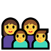 Emoji 👩‍👩‍👦‍👦 Famiglia: Donna, Donna, Bambino E Bambino su Microsoft Windows 11.