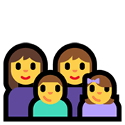 👩‍👩‍👦‍👧 Emoji Familia: mujer, mujer, niño, niña en Microsoft Windows 11.