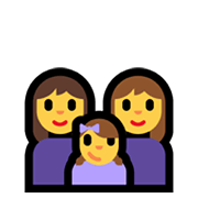 👩‍👩‍👧 Emoji Familia: Mujer, Mujer, Niña en Microsoft Windows 11.