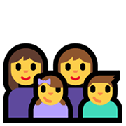 👩‍👩‍👧‍👦 Emoji Família: Mulher, Mulher, Menina E Menino na Microsoft Windows 11.
