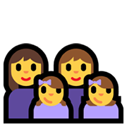 👩‍👩‍👧‍👧 Emoji Familia: Mujer, Mujer, Niña, Niña en Microsoft Windows 11.