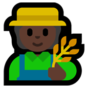 🧑🏿‍🌾 Emoji Agricultor: Pele Escura na Microsoft Windows 11.