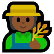 🧑🏾‍🌾 Emoji Agricultor: Pele Morena Escura na Microsoft Windows 11.