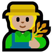 🧑🏼‍🌾 Emoji Agricultor: Pele Morena Clara na Microsoft Windows 11.