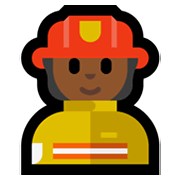 🧑🏾‍🚒 Emoji Feuerwehrmann/-frau: mitteldunkle Hautfarbe Microsoft Windows 11.