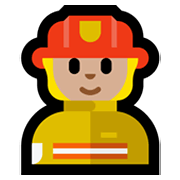 🧑🏼‍🚒 Emoji Feuerwehrmann/-frau: mittelhelle Hautfarbe Microsoft Windows 11.