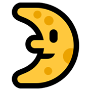 🌛 Emoji Mondsichel mit Gesicht links Microsoft Windows 11.