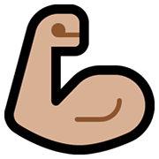 💪🏼 Emoji Bíceps: Pele Morena Clara na Microsoft Windows 11.
