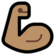 💪🏽 Emoji Bíceps Flexionado: Tono De Piel Medio en Microsoft Windows 11.