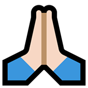 Emoji 🙏🏻 Mani Giunte: Carnagione Chiara su Microsoft Windows 11.