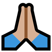 🙏🏼 Emoji Manos En Oración: Tono De Piel Claro Medio en Microsoft Windows 11.