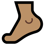 Emoji 🦶🏽 Piede: Carnagione Olivastra su Microsoft Windows 11.