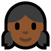 👧🏾 Emoji Niña: Tono De Piel Oscuro Medio en Microsoft Windows 11.