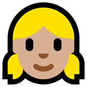 👧🏼 Emoji Menina: Pele Morena Clara na Microsoft Windows 11.