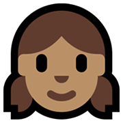 👧🏽 Emoji Menina: Pele Morena na Microsoft Windows 11.